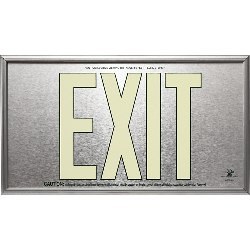 Series LG1571 50ft Rated Code Compliant Non-Electrical Exit Sign